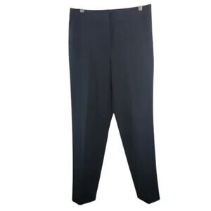 St John Caviar Black Ankle Pants Straight Leg Size 10